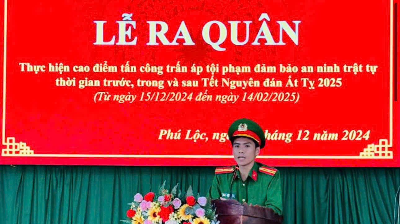 Xã Phú Lộc ra quân cao điểm tấn công trấn áp tội phạm tết Nguyên đán Ất Tỵ 2025