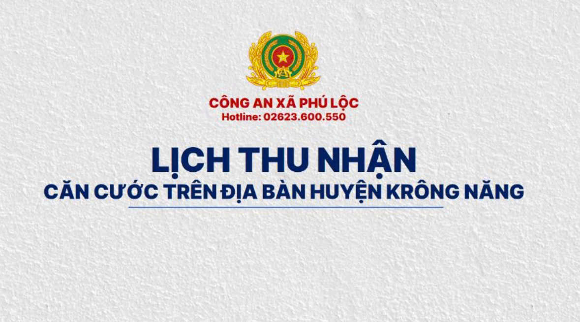 THÔNG BÁO LỊCH THU NHẬN CĂN CƯỚC ĐẾN NGÀY 07/10/2024