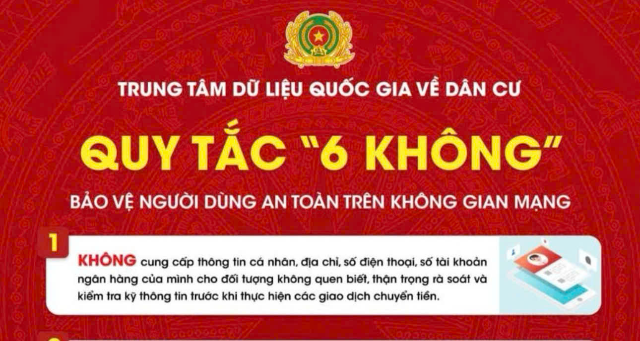 Khuyến cáo quy tắc “6 KHÔNG” để phòng tránh các hành vi lừa đảo chiếm đoạt tài sản trên không gian mạng