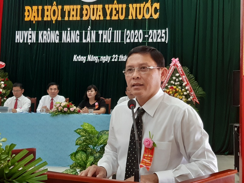 Ông Nguyễn Tuấn Hà, Phó Chủ tịch UBND tỉnh Đắk Lắk phát biểu ghi nhận những kết quả trong phong trào Thi đua yêu Nước