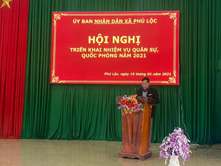 Đ/c Nguyễn Văn Thắng – Phó Bí thư Đảng ủy thông qua nghị quyết quân sự